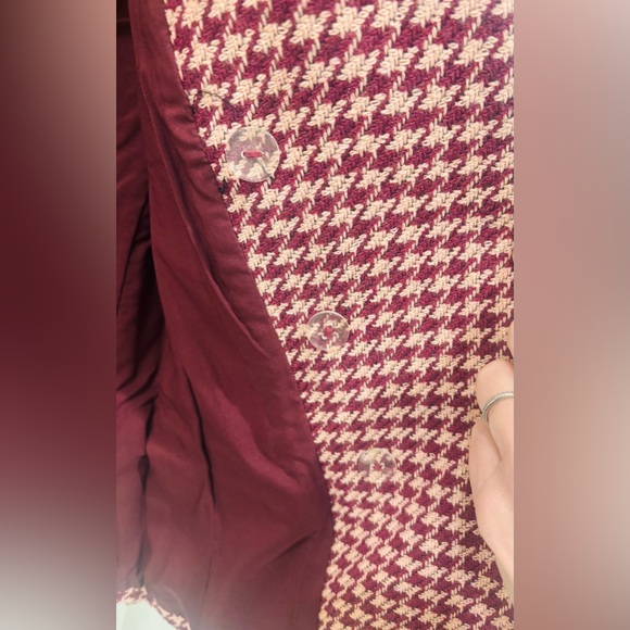 L’Agence Pink/Maroon Houndstooth Double-Breasted Blazer. Size 4 mint condition - Picture 5 of 7